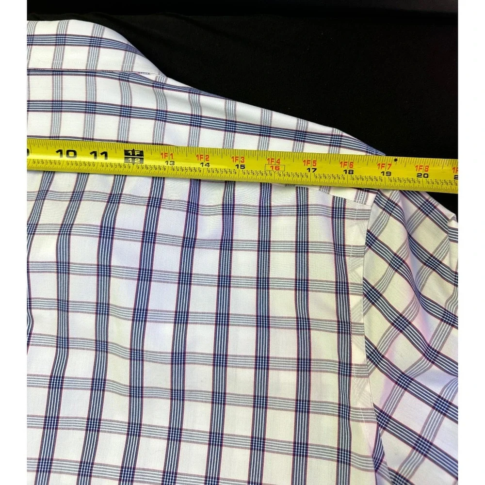Banana Republic Mens Large Slim Fit Plaid Long Sleeve Button Up Shirt Non-Iron